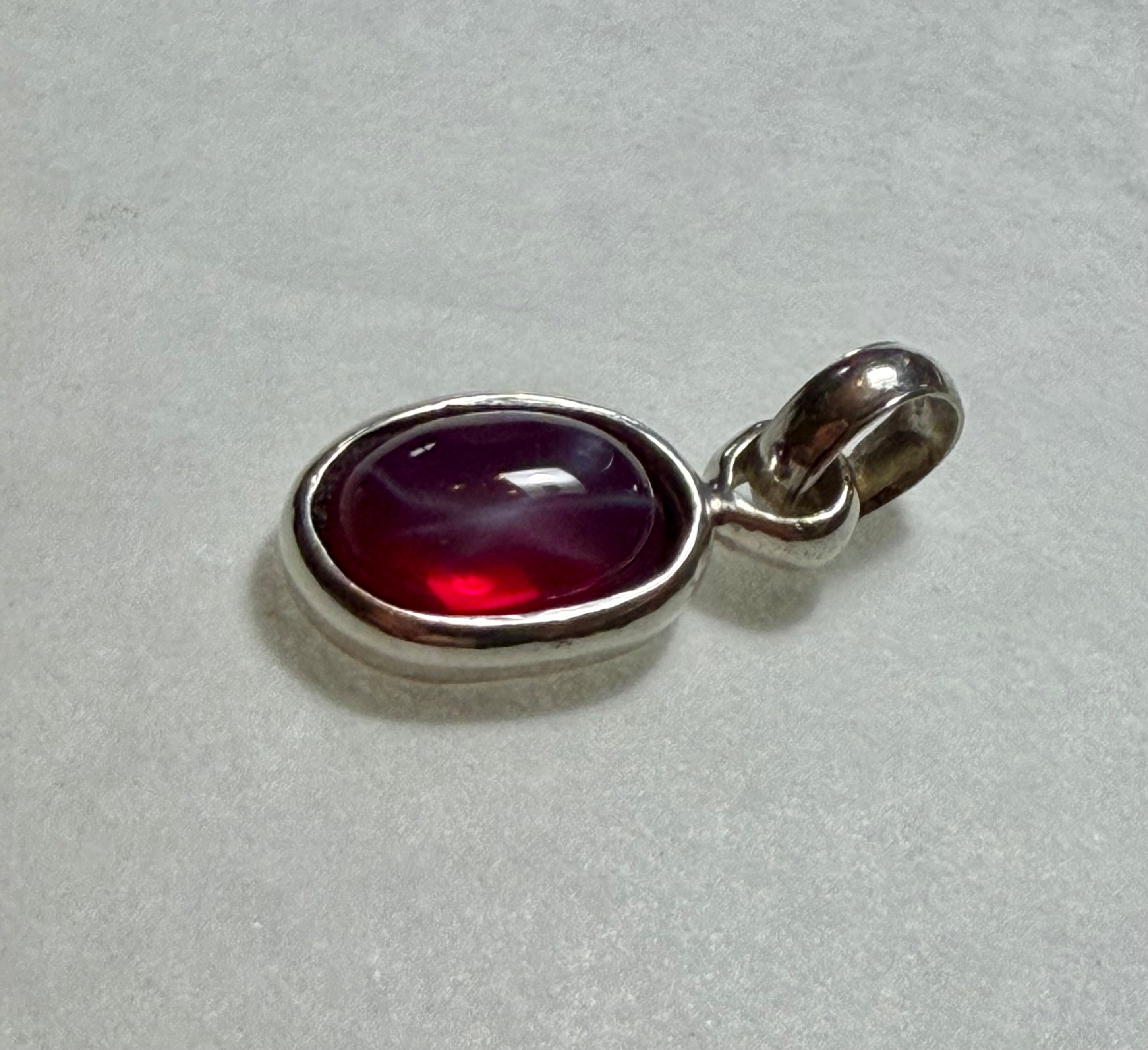 8.50 carat Six Star Ruby Pendant. Sterling Silver
