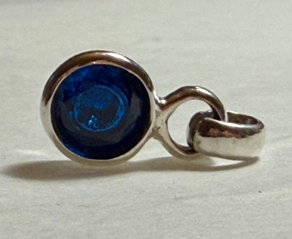 3.90 carat Cobalt Blue Spinal Pendant. Sterling Silver
