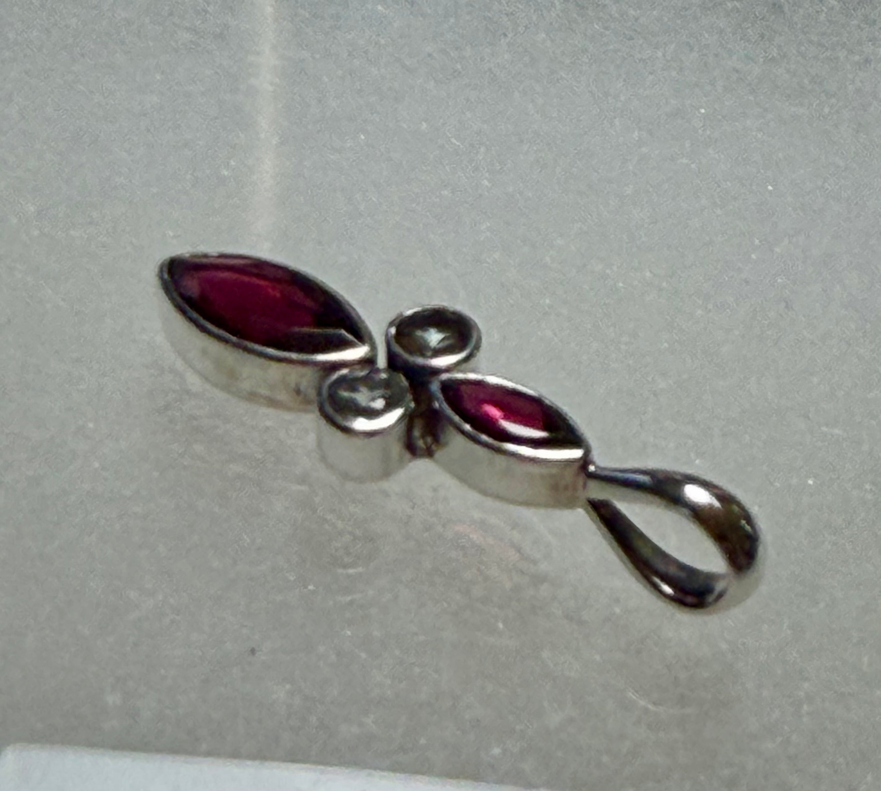 Superb Garnet and Topaz Gemstone Pendant. Sterling Silver.