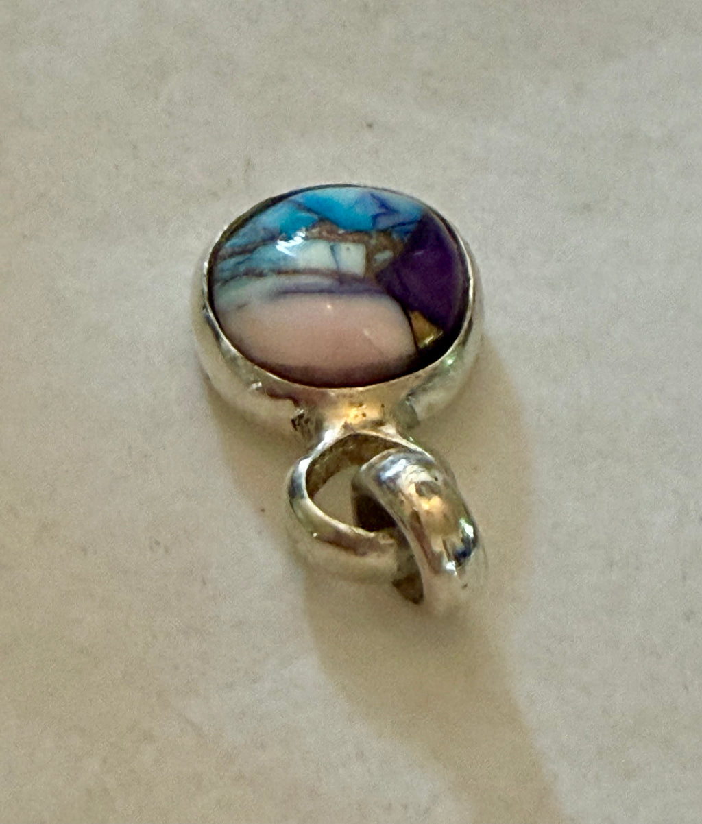 7.75 Carat Turquoise Pendant. Sterling Silver