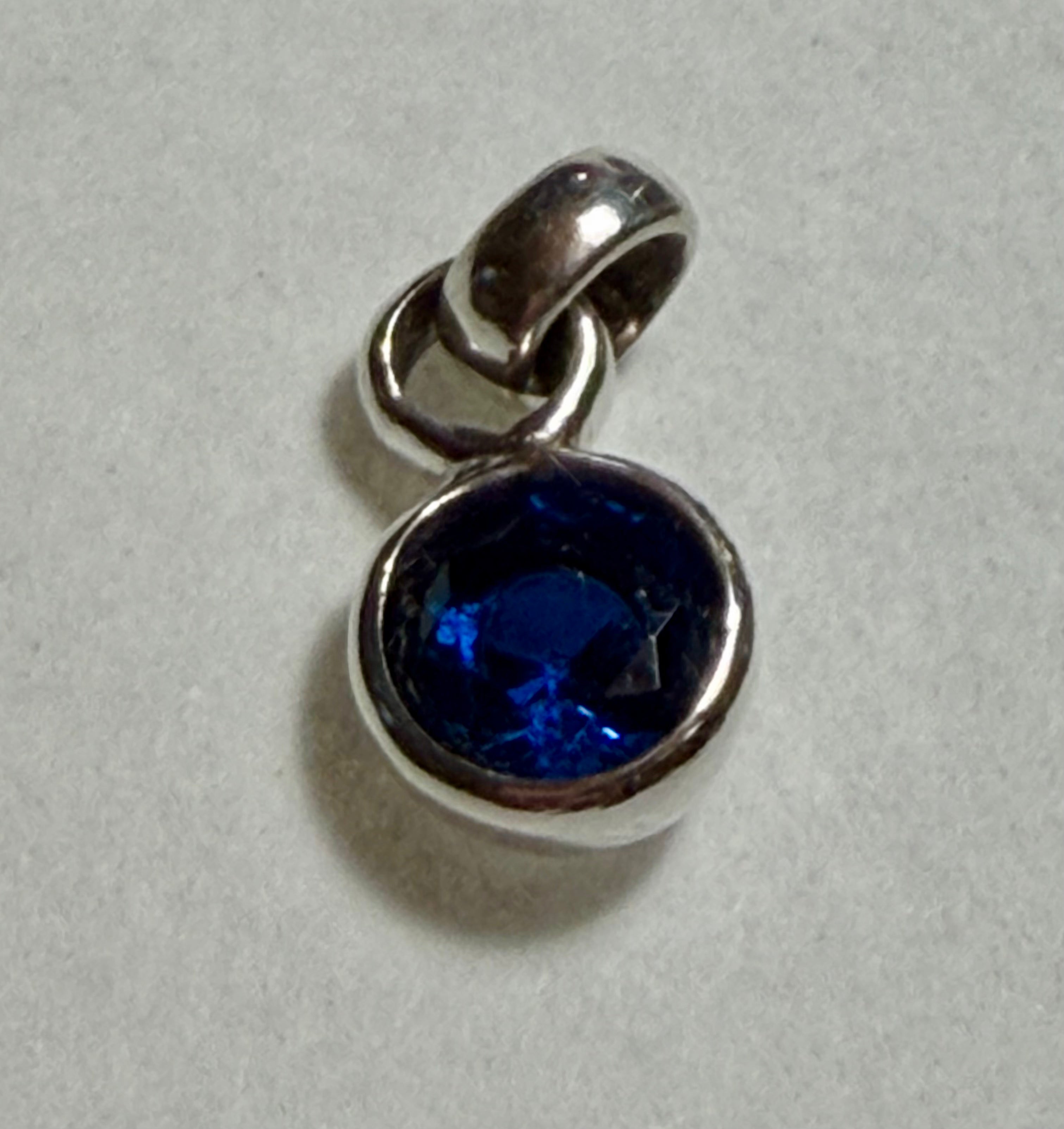 3.90 carat Cobalt Blue Spinal Pendant. Sterling Silver