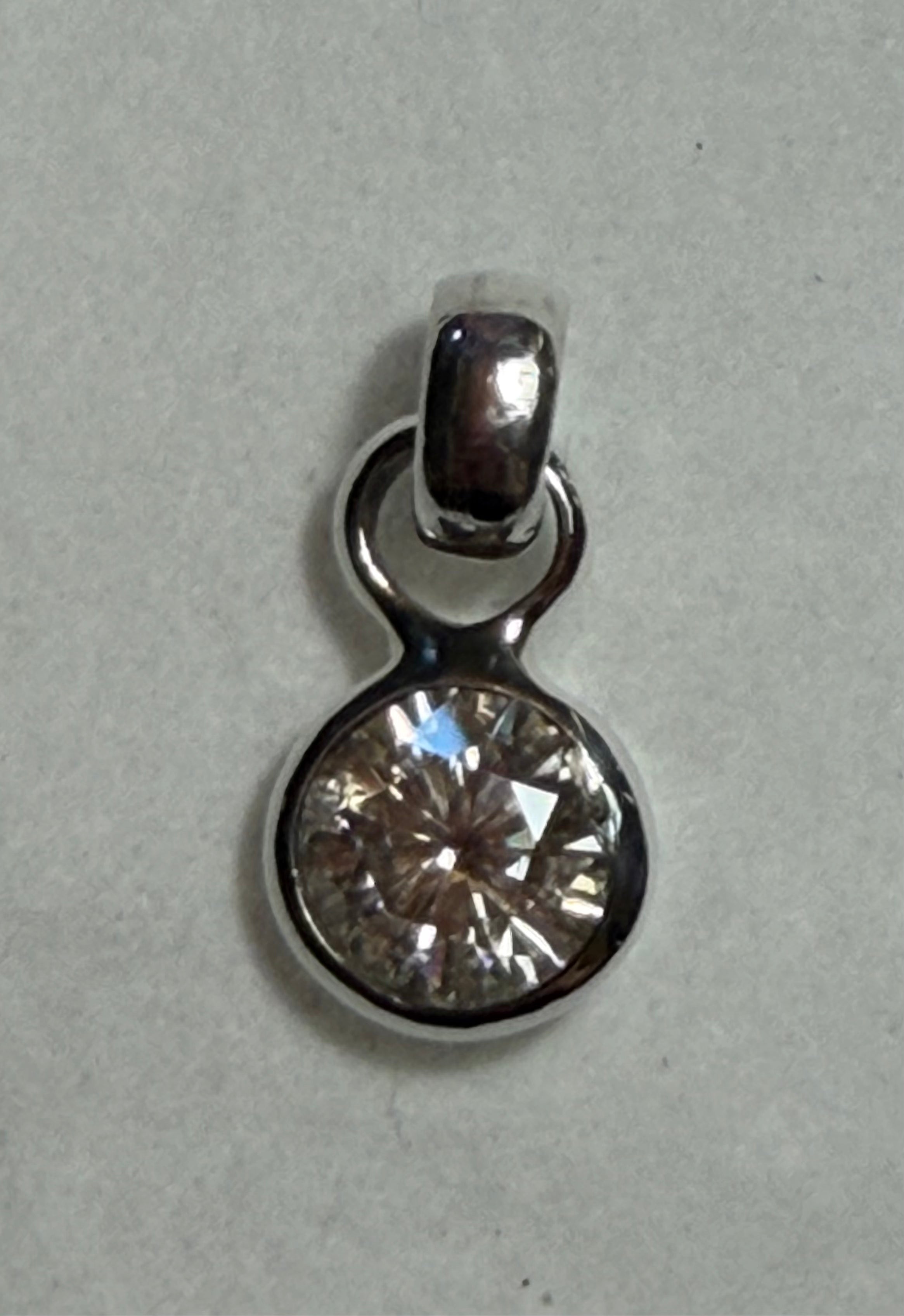 3.60 carat Lab Grown Diamond Pendant. Sterling Silver.