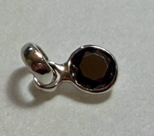 1.00 carat Black Moissanite Diamond Pendant. 925 Sterling Silver.