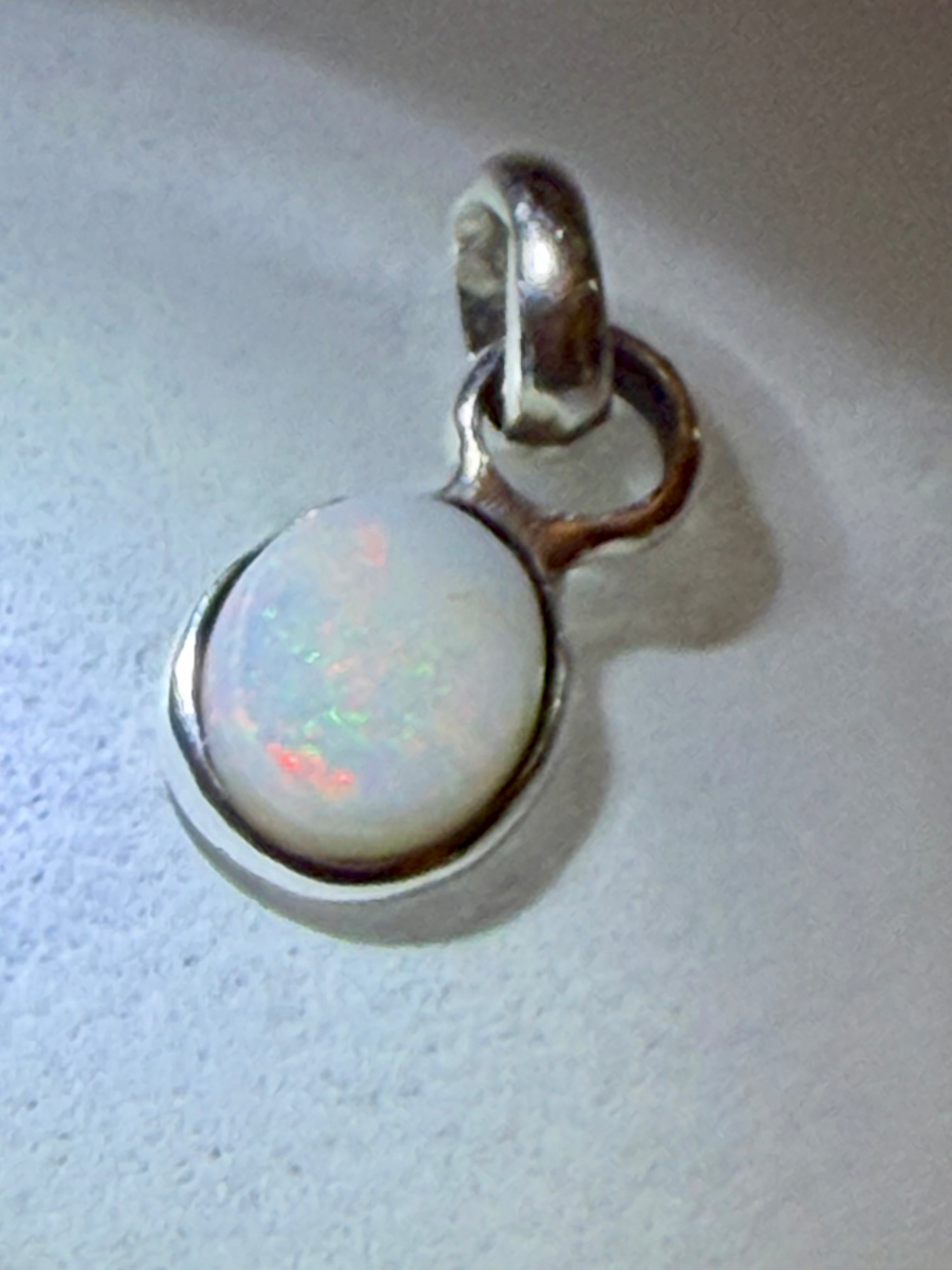 1.68 carat Australian Opal Pendant. Sterling Silver.