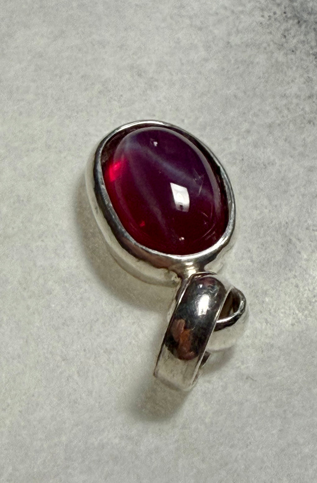 8.50 carat Six Star Ruby Pendant. Sterling Silver