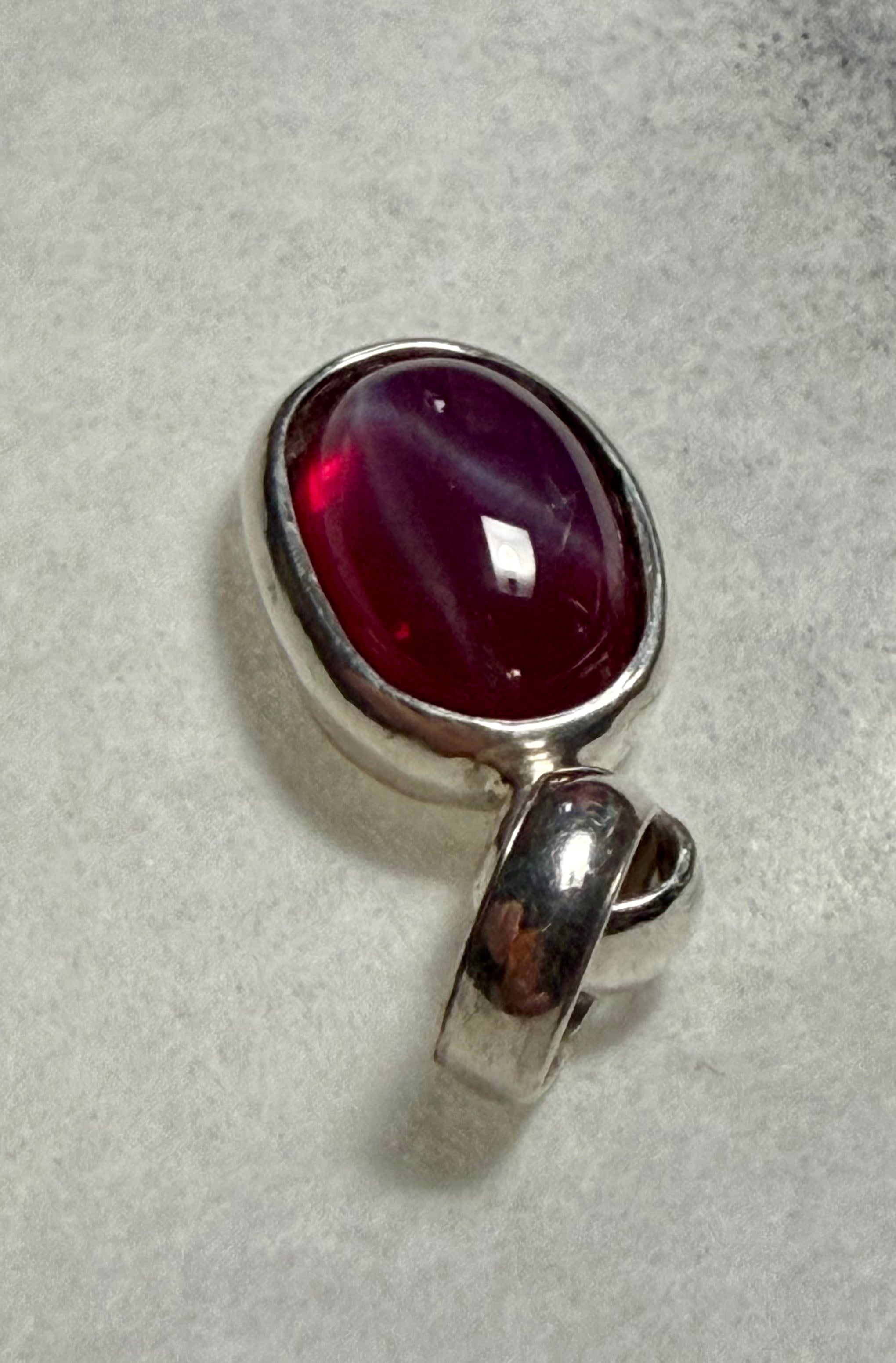 8.50 carat Six Star Ruby Pendant. Sterling Silver