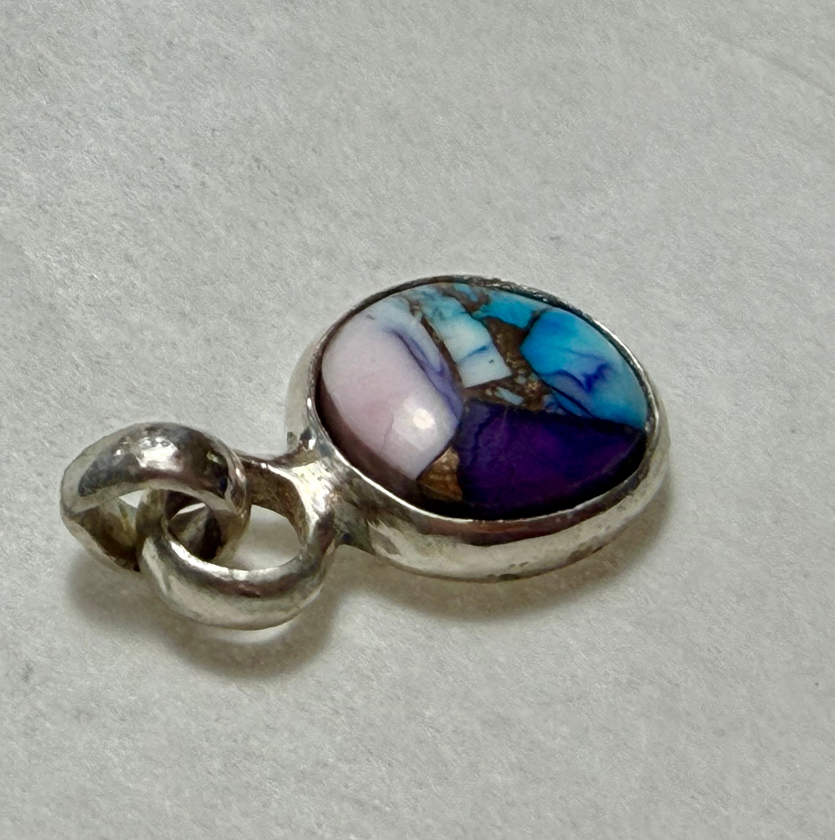 7.75 Carat Turquoise Pendant. Sterling Silver