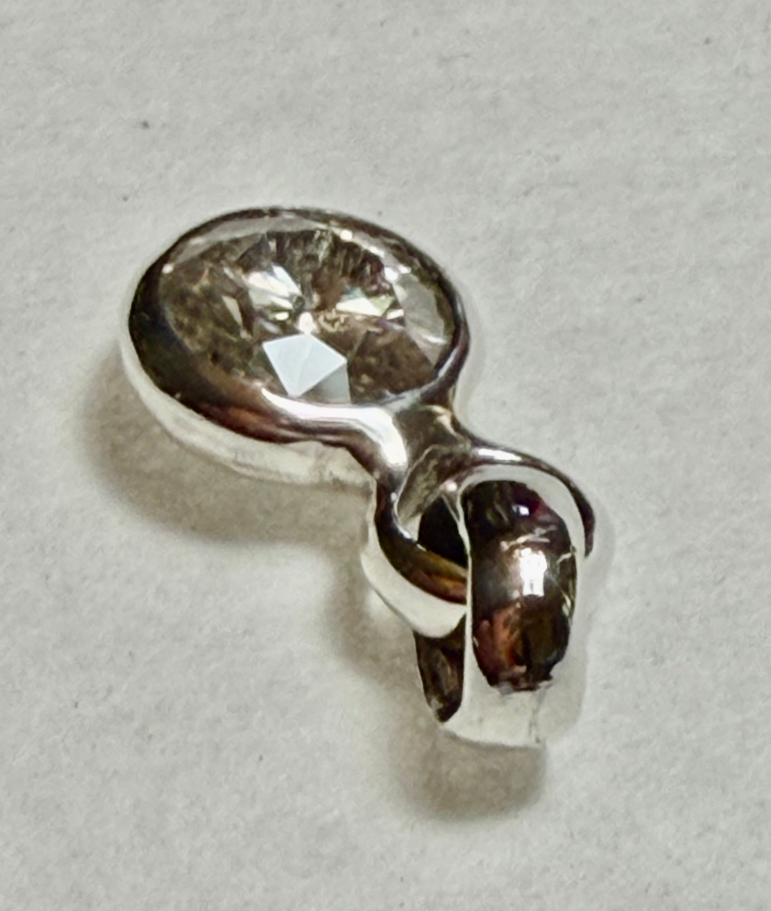 3.60 carat Lab Grown Diamond Pendant. Sterling Silver.