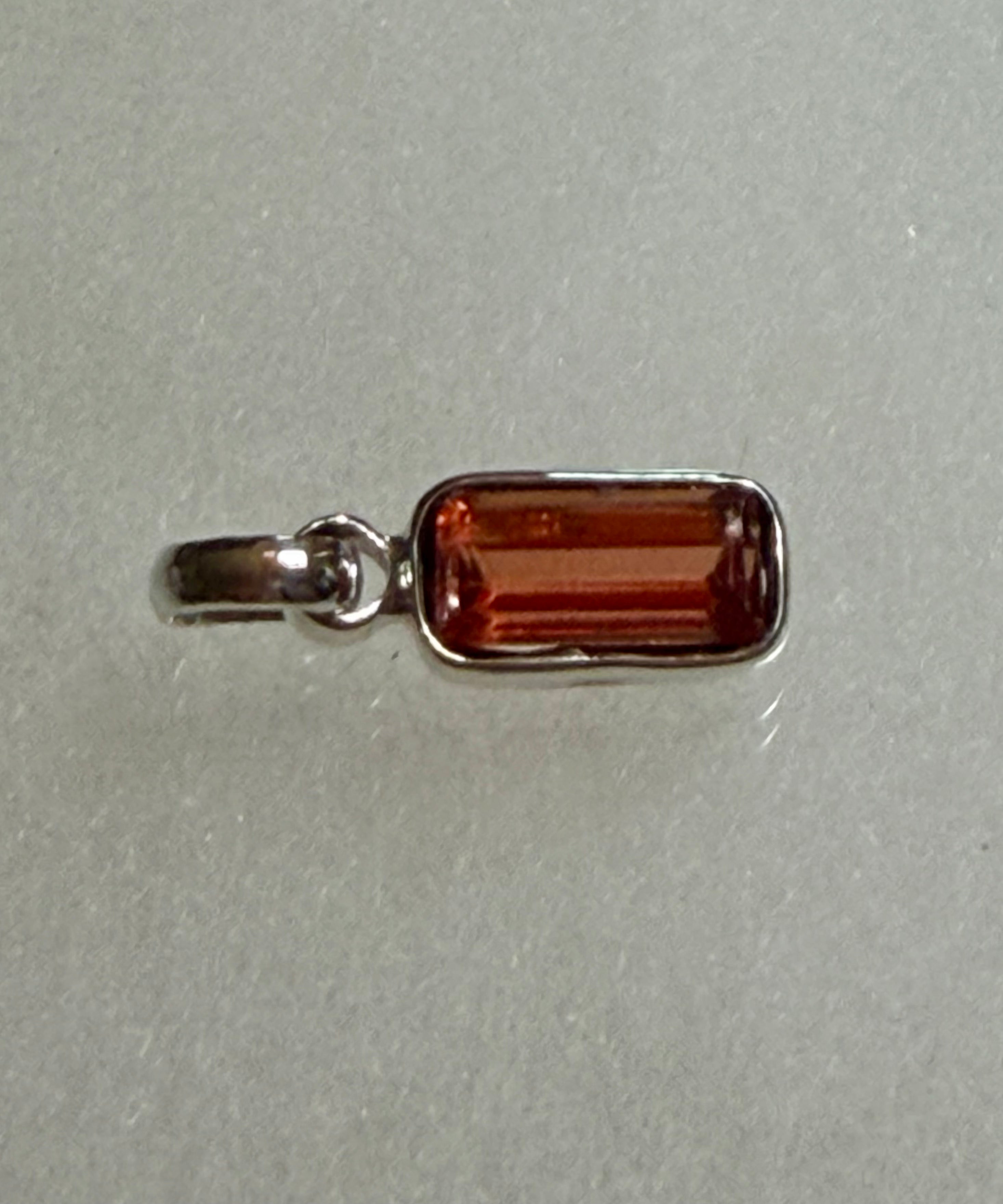 Certified 4.50 Carat Natural Orange Sapphire Pendant. Sterling Silver.