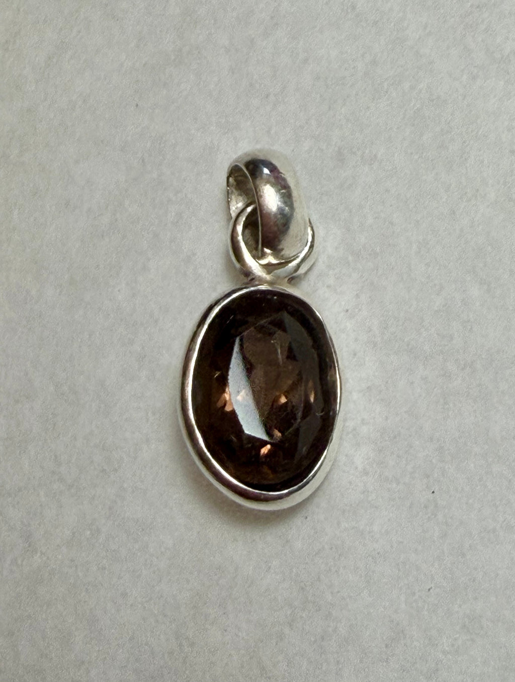 6 carat Smokey Quartz Pendant. 925 Sterling Silver.
