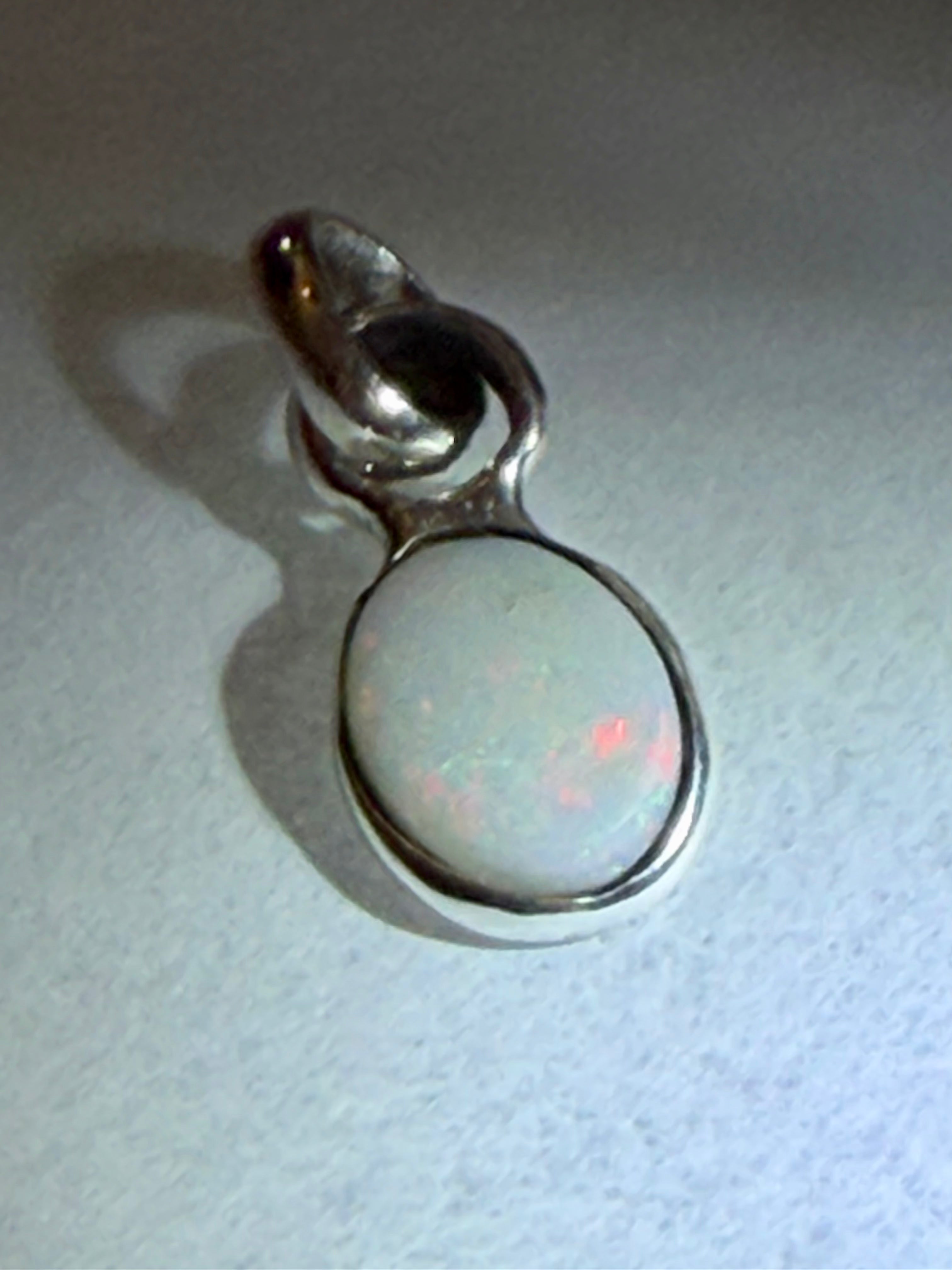 1.68 carat Australian Opal Pendant. Sterling Silver.