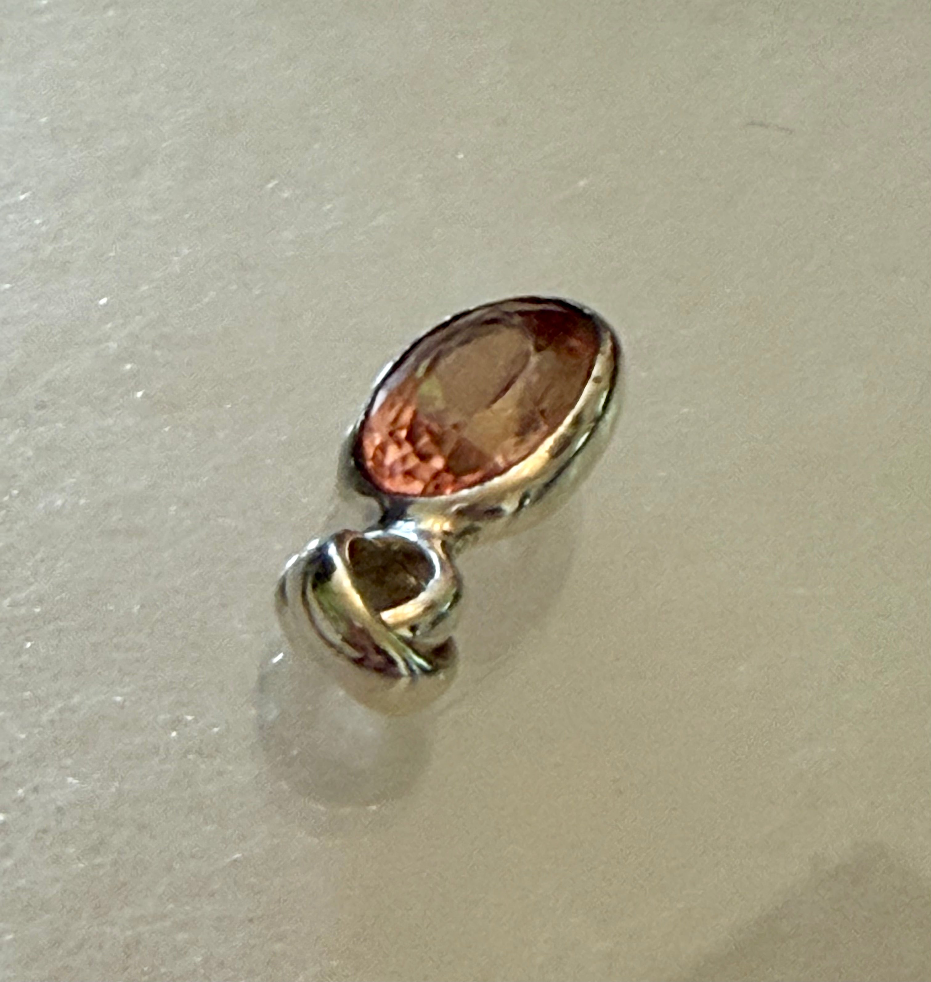6.00 carat Natural Sapphire Pendant. Sterling Silver.