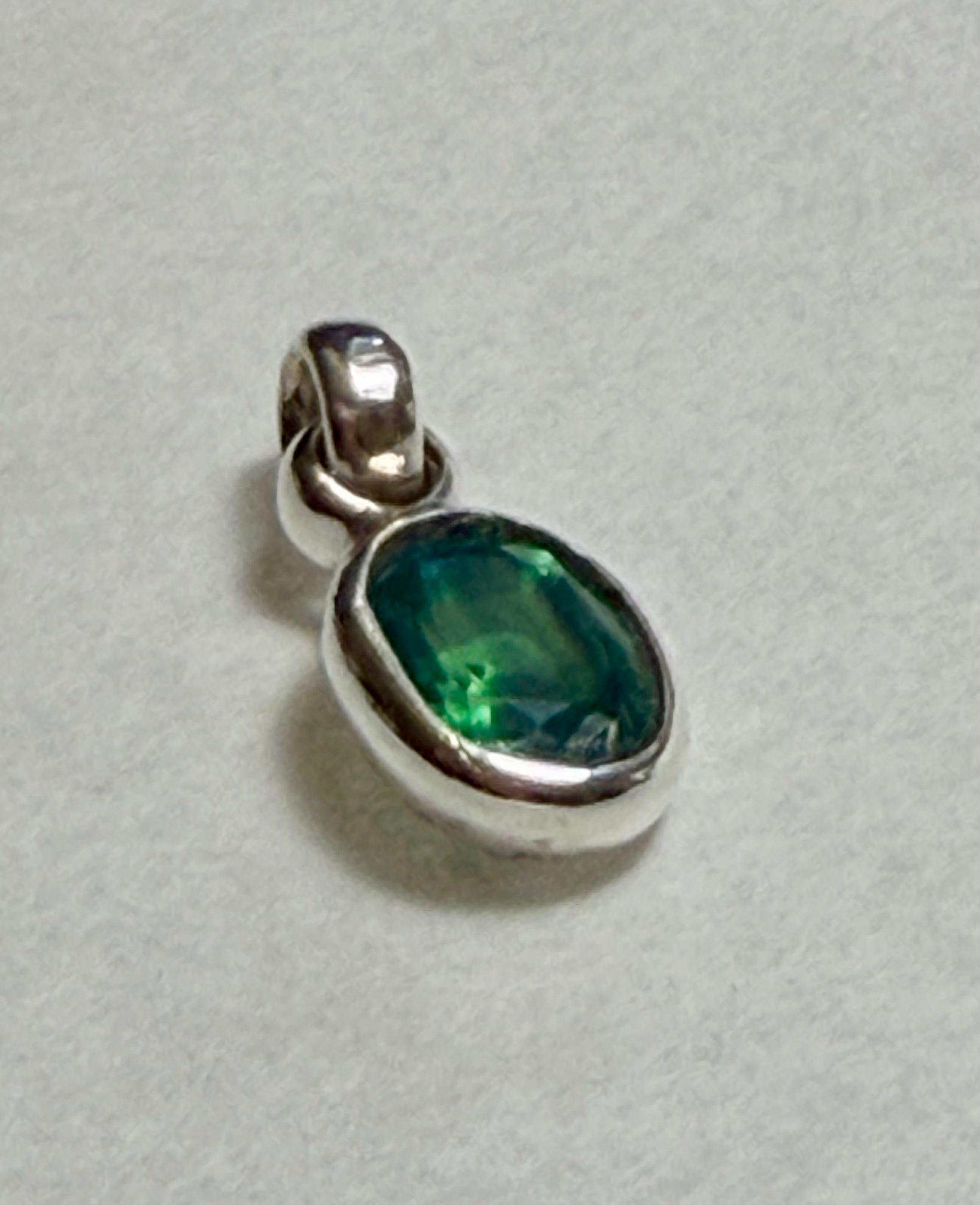 4.95 carat Natural Paraiba Tourmaline Pendant. 925 Sterling Silver.