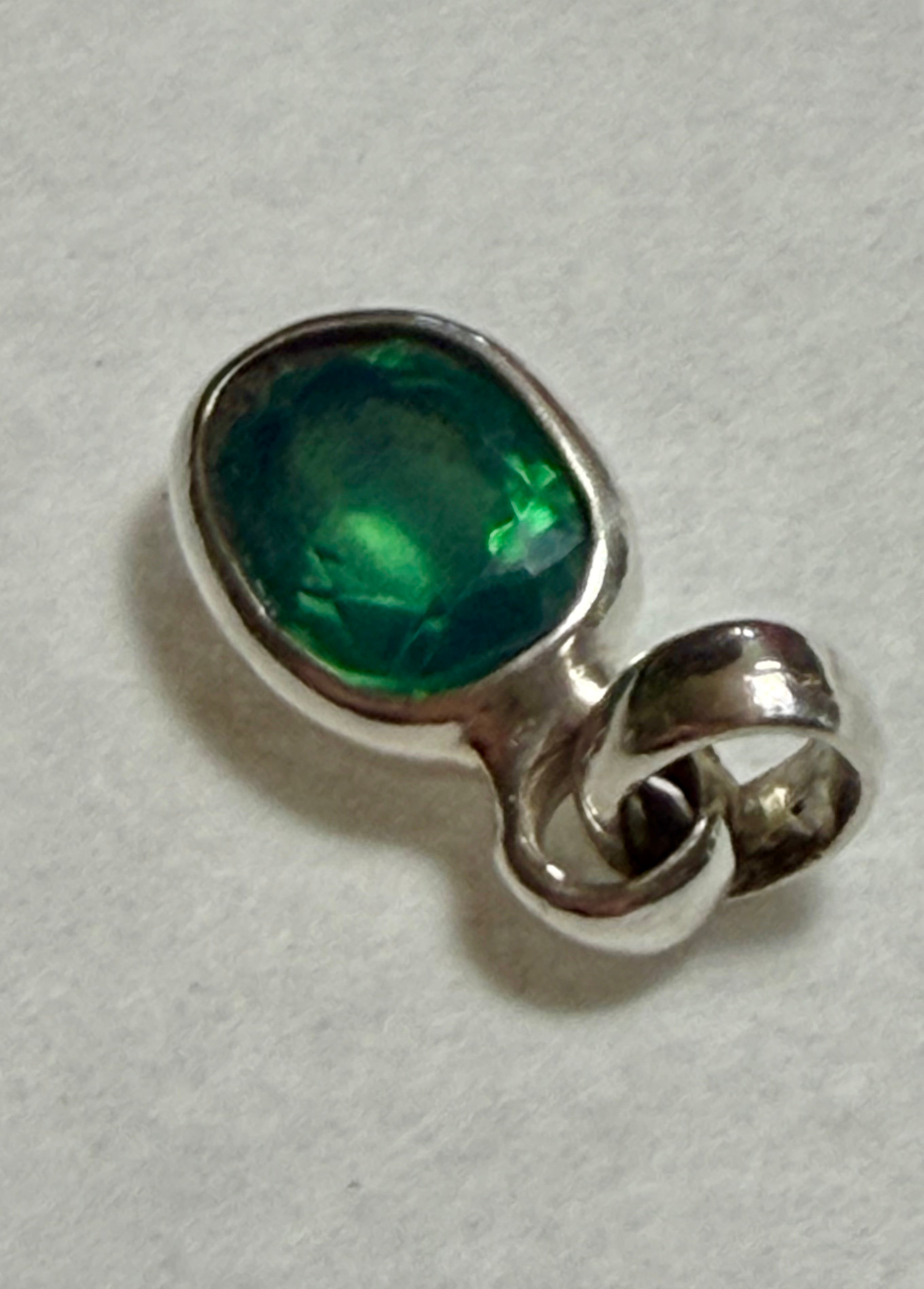 4.95 carat Natural Paraiba Tourmaline Pendant. 925 Sterling Silver.