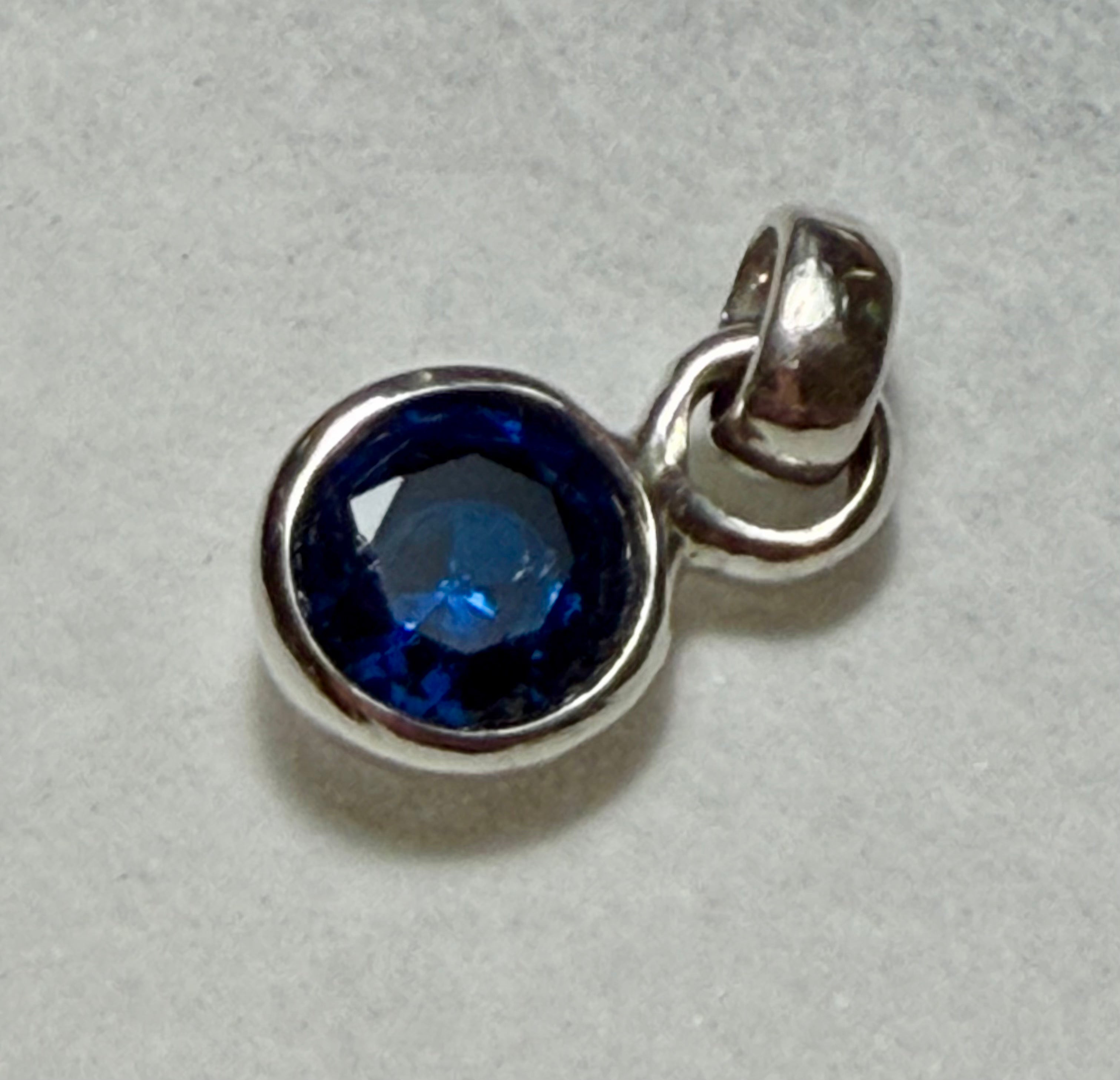 3.90 carat Cobalt Blue Spinal Pendant. Sterling Silver