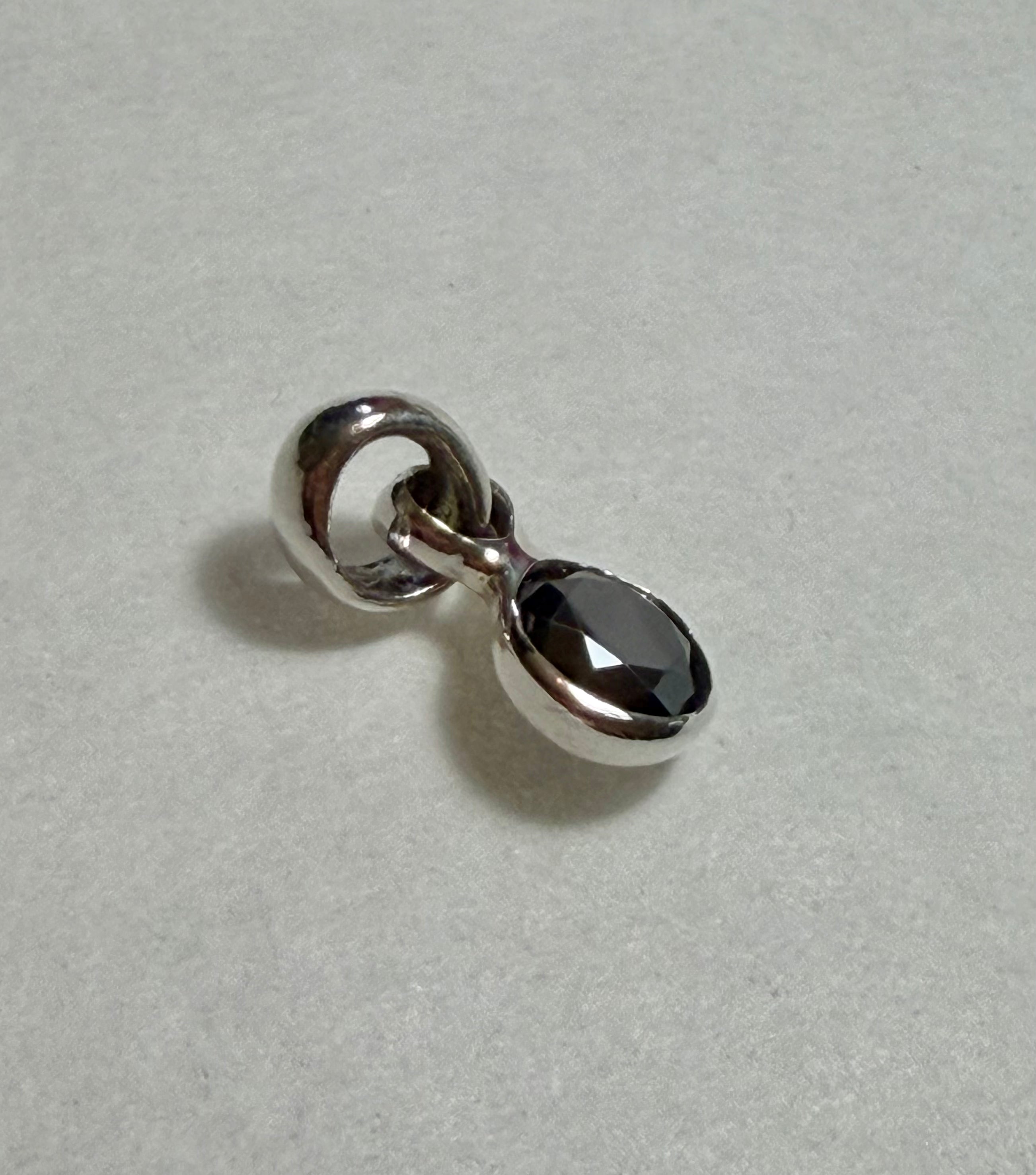 1.00 carat Black Moissanite Diamond Pendant. 925 Sterling Silver.