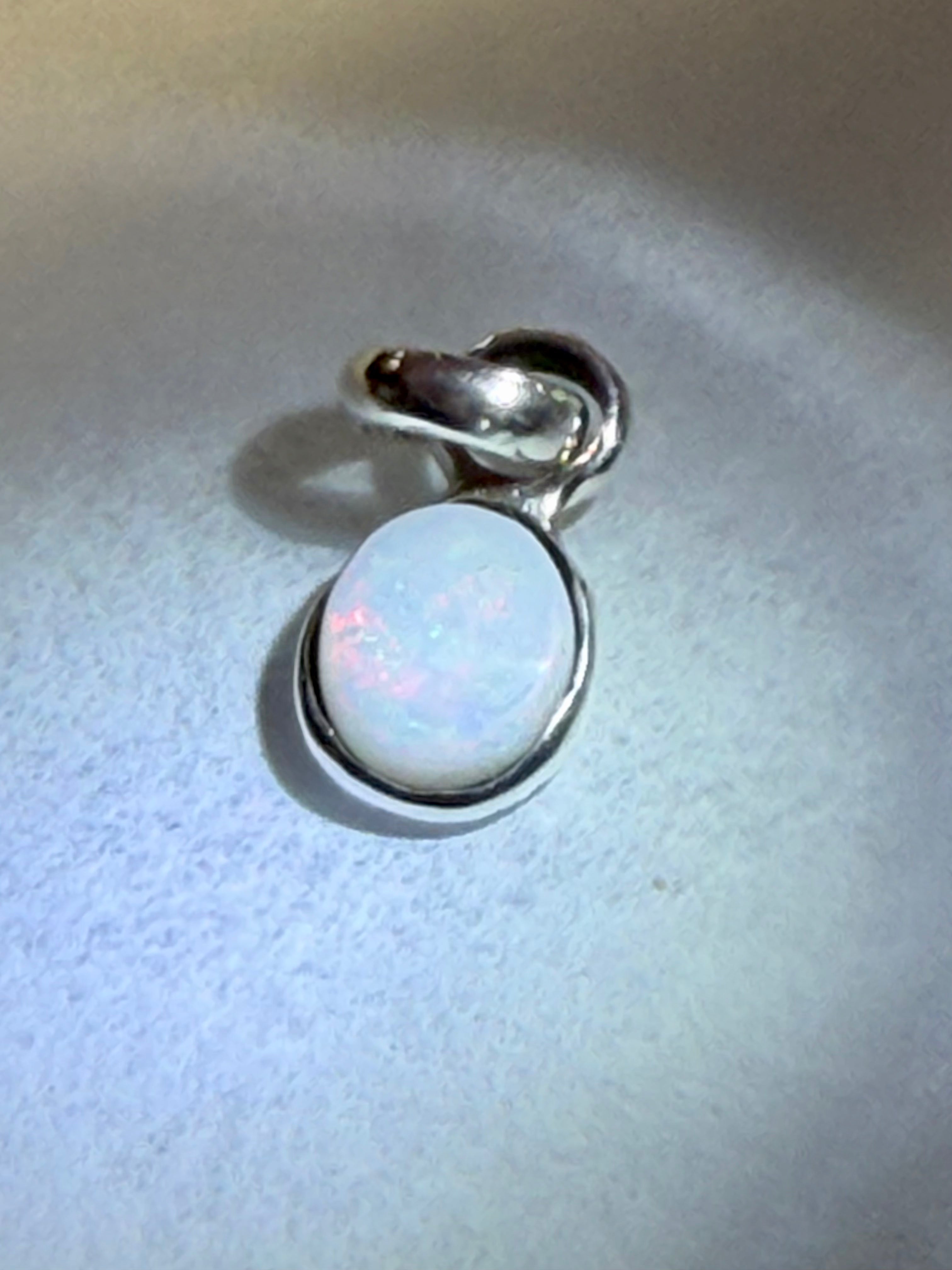 1.68 carat Australian Opal Pendant. Sterling Silver.
