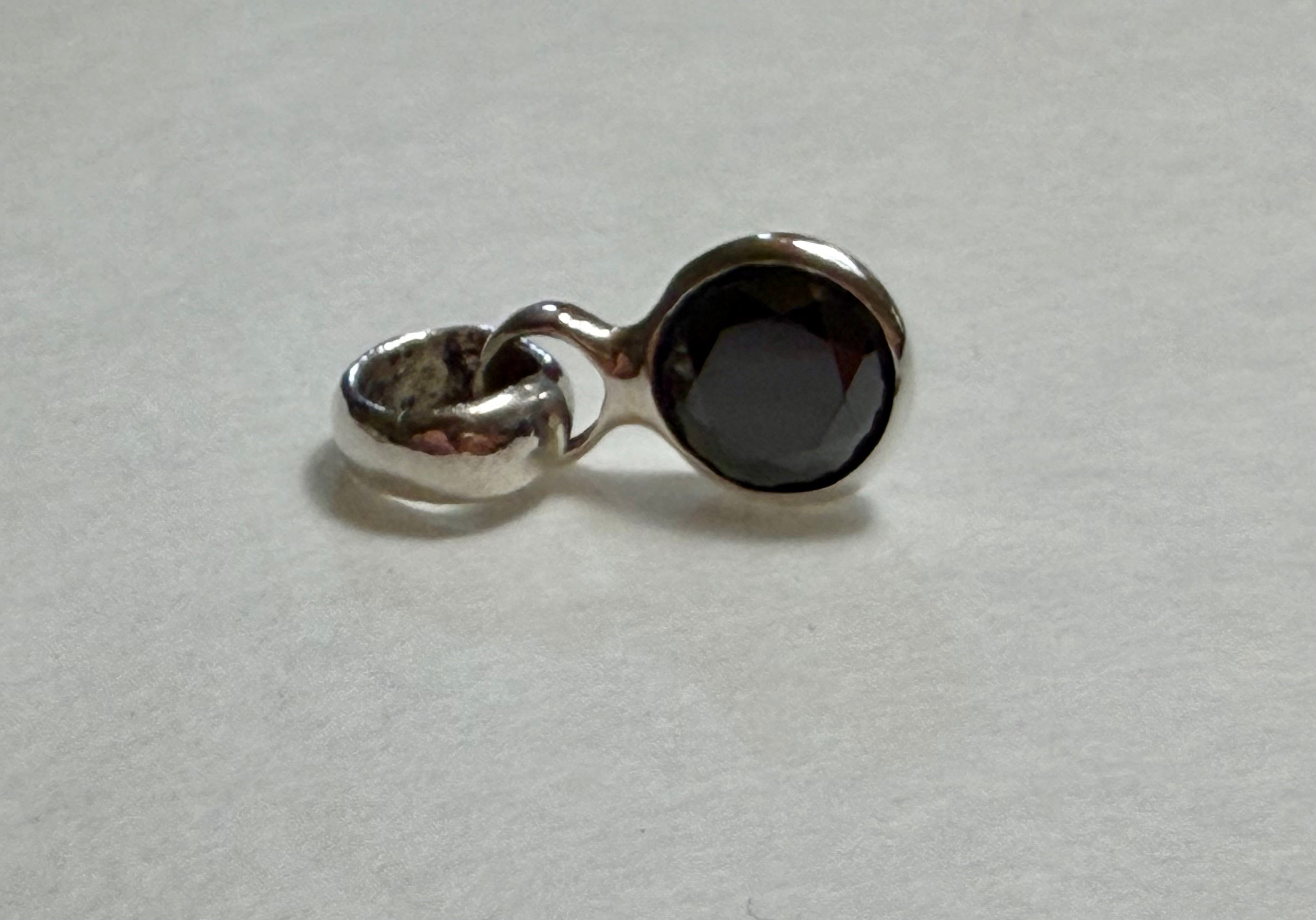 1.00 carat Black Moissanite Diamond Pendant. 925 Sterling Silver.