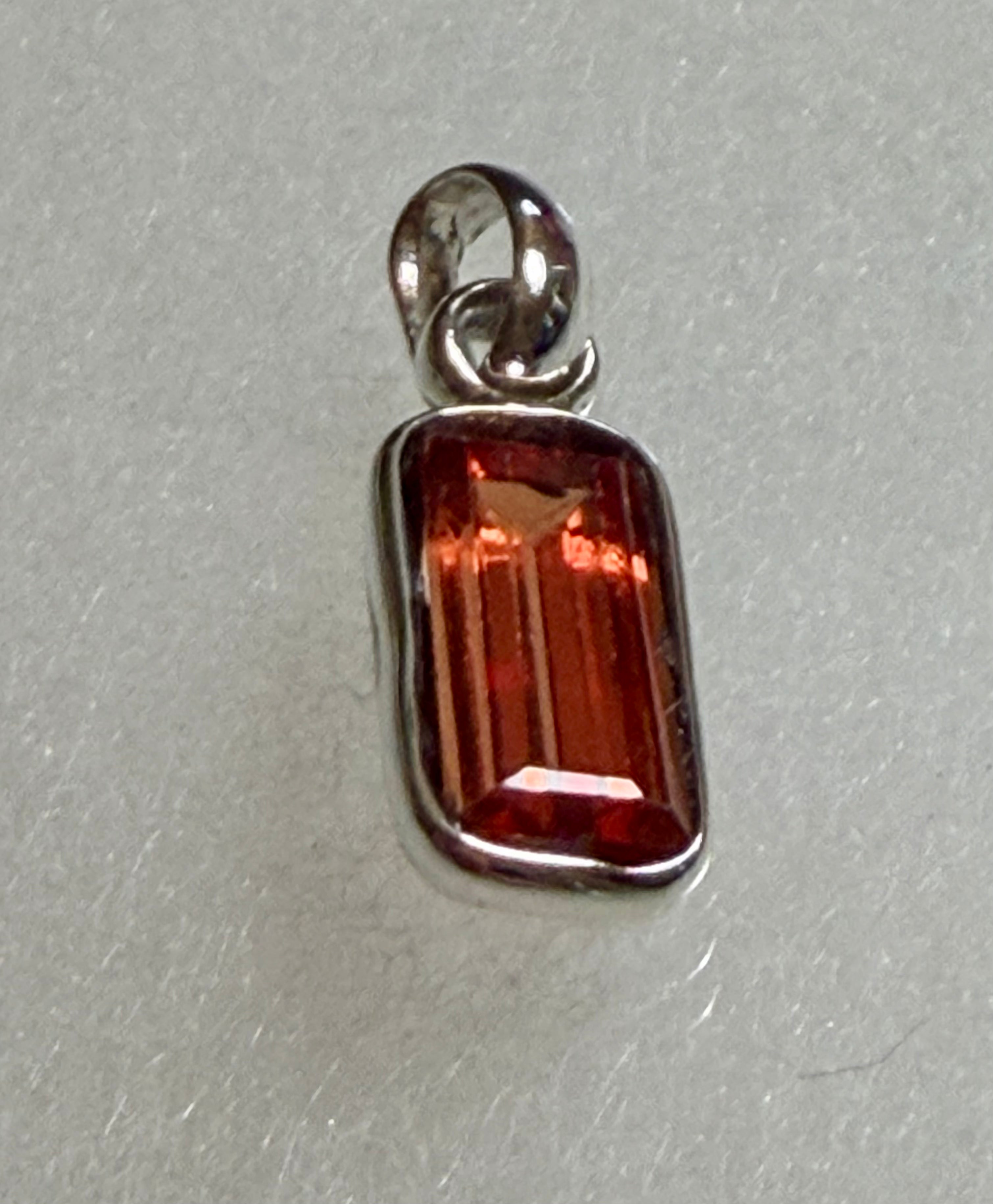 Certified 4.50 Carat Natural Orange Sapphire Pendant. Sterling Silver.