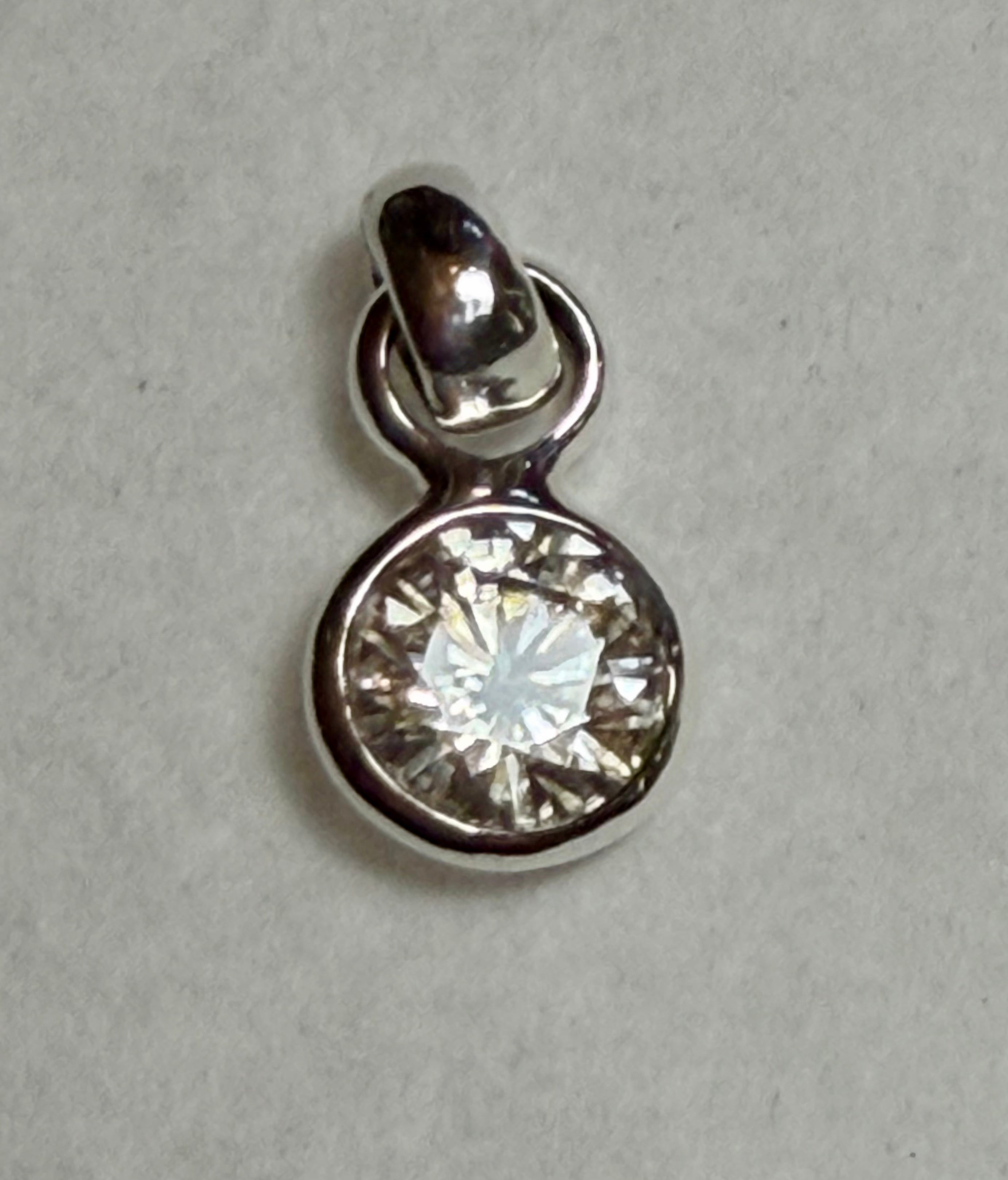 3.60 carat Lab Grown Diamond Pendant. Sterling Silver.