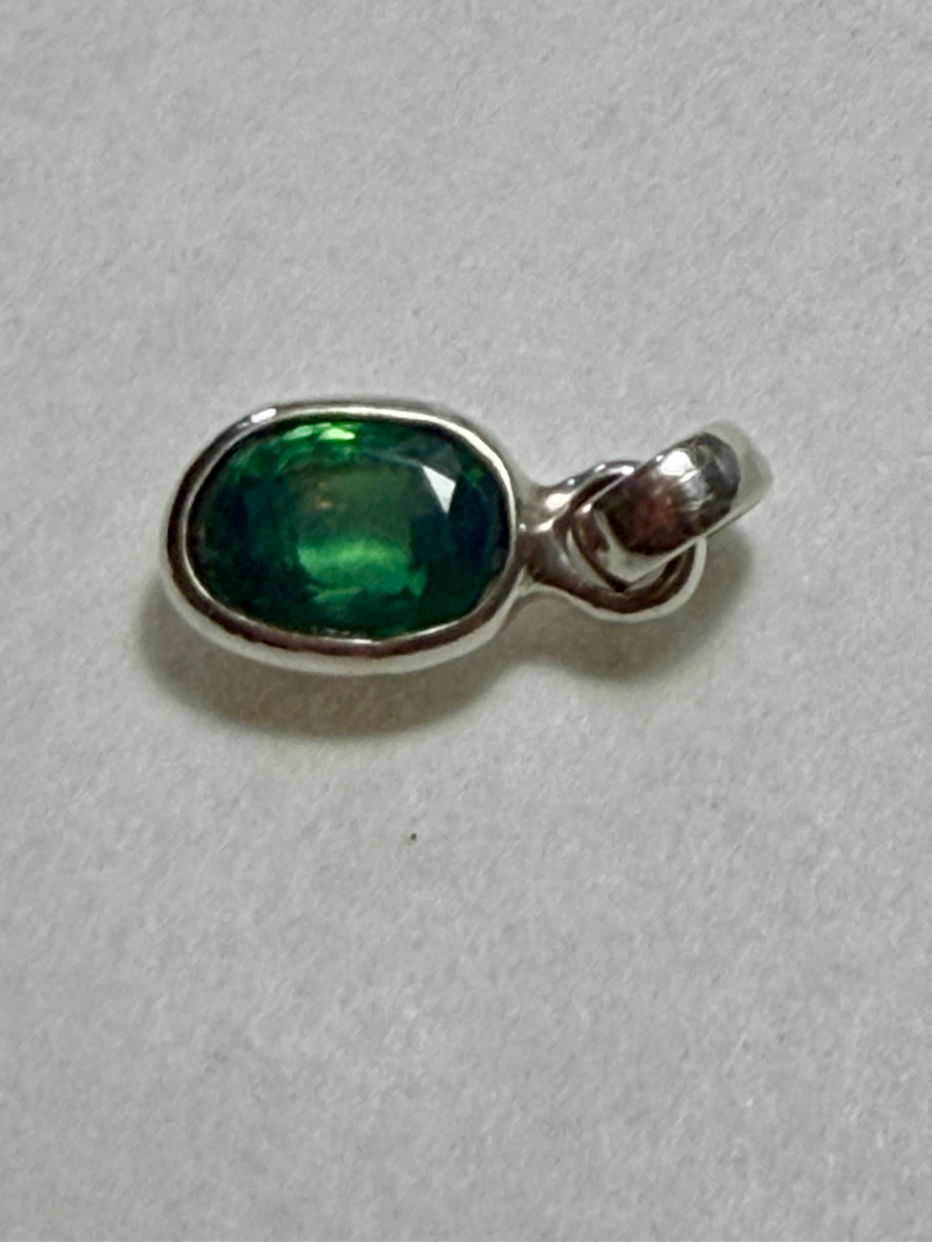 4.95 carat Natural Paraiba Tourmaline Pendant. 925 Sterling Silver.