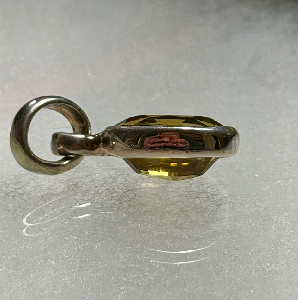 Certified 10.95 Carat Alexandrite Pendant. Sterling Silver.