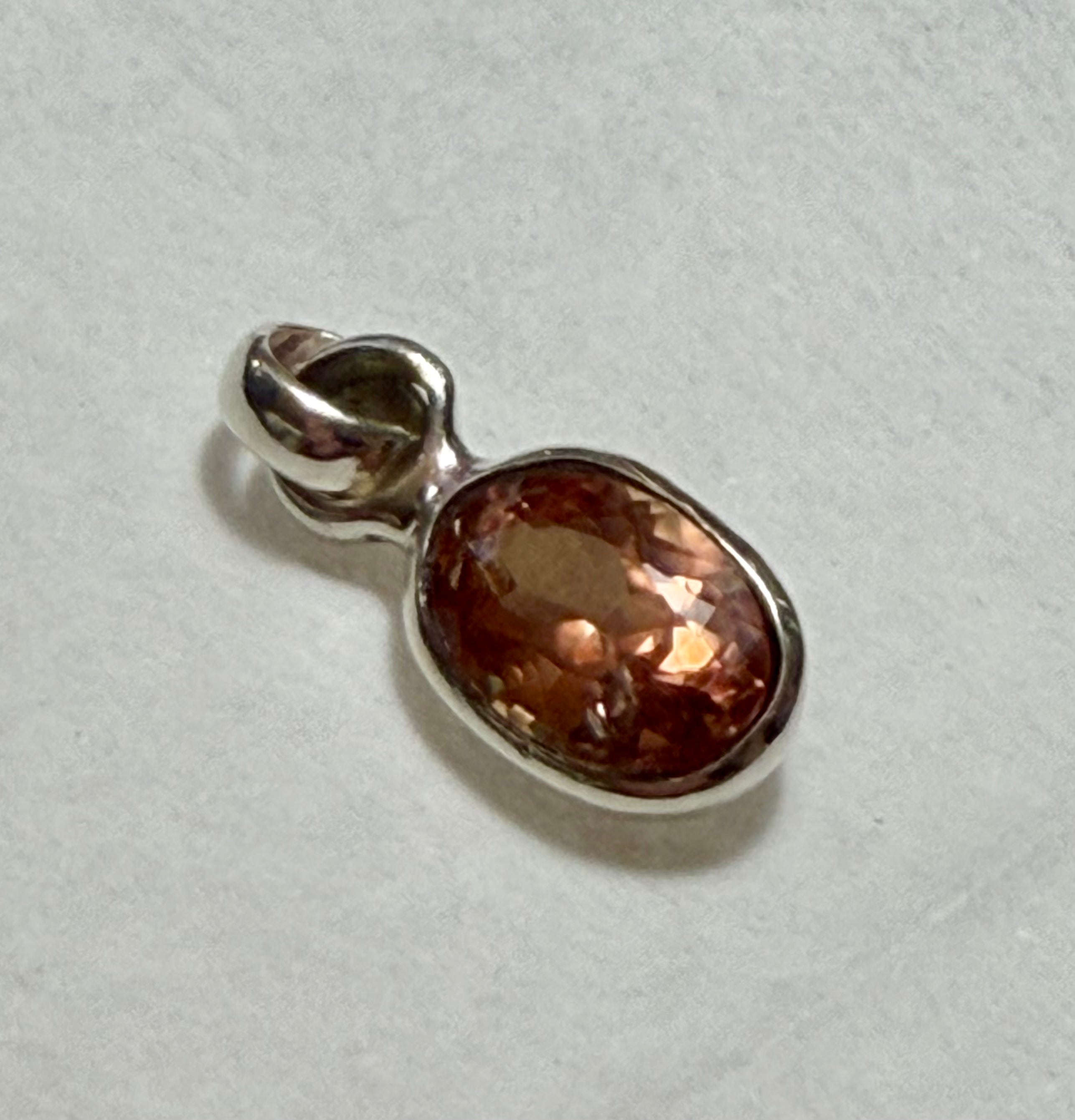 6.00 carat Natural Sapphire Pendant. Sterling Silver.