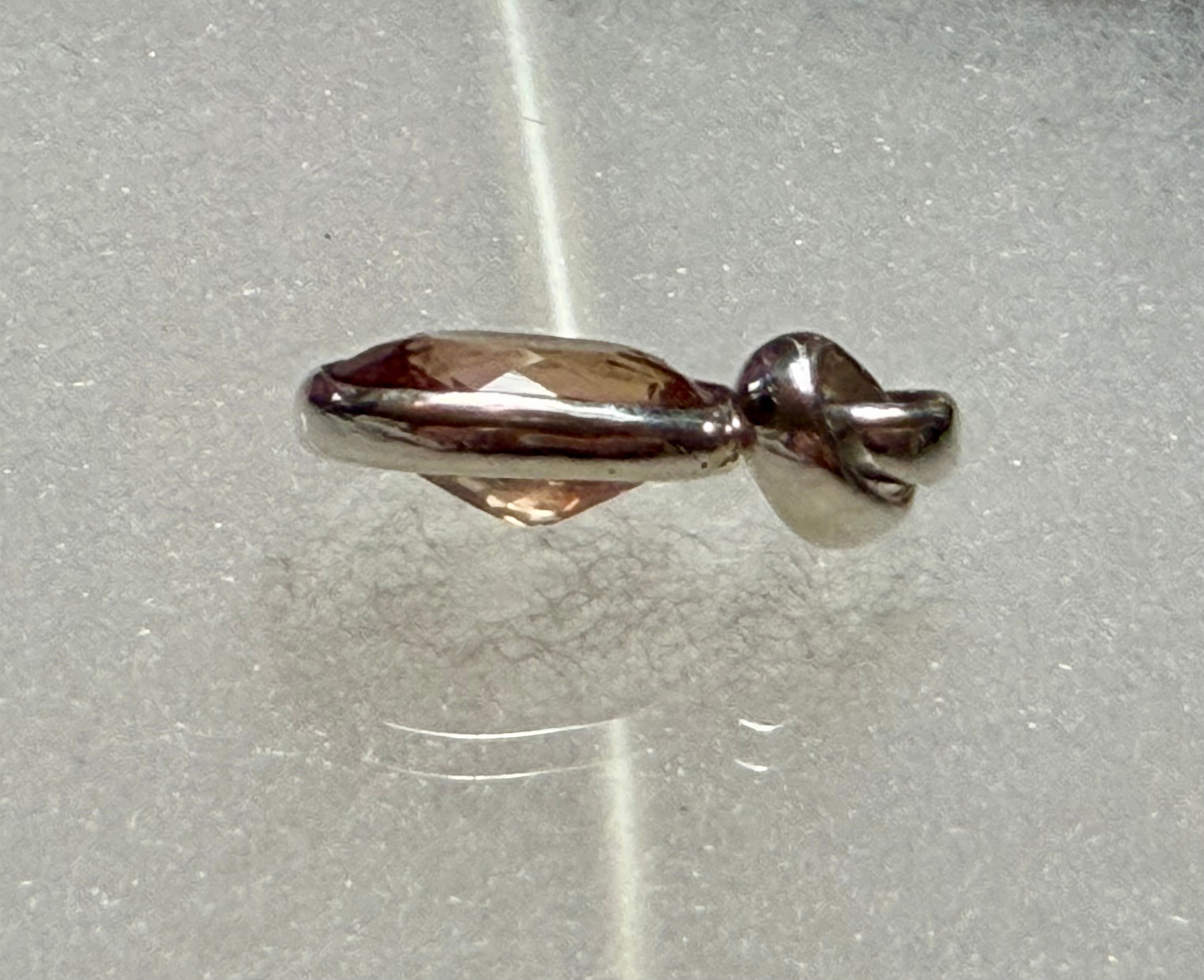 6.00 carat Natural Sapphire Pendant. Sterling Silver.