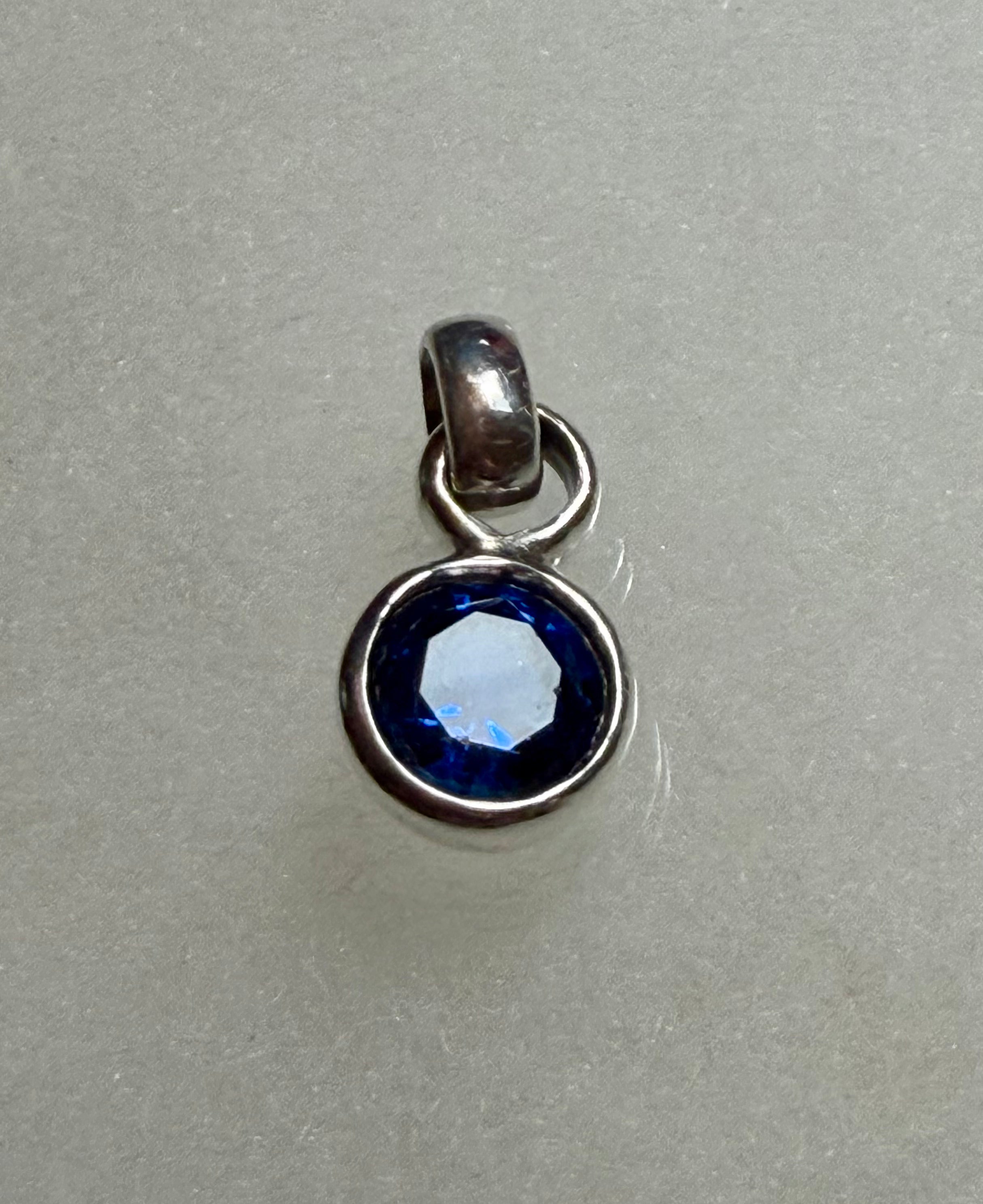 3.90 carat Cobalt Blue Spinal Pendant. Sterling Silver