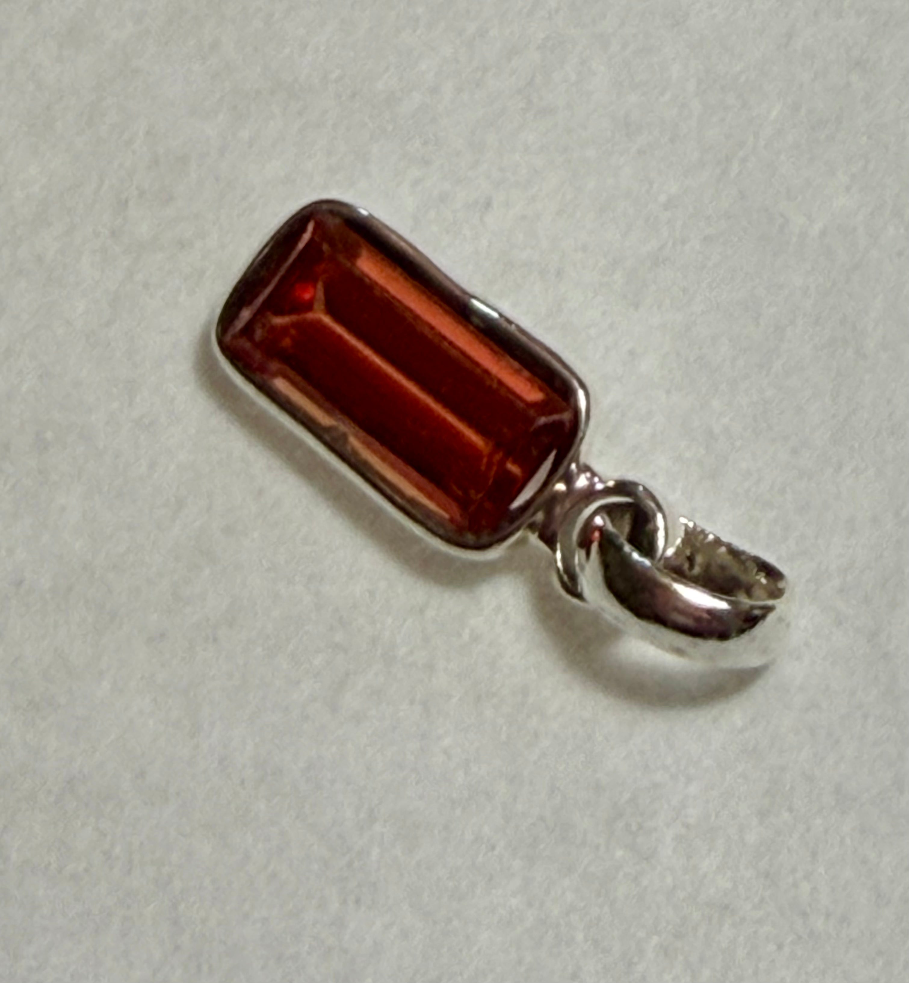 Certified 4.50 Carat Natural Orange Sapphire Pendant. Sterling Silver.